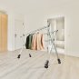 SOGA 240cm Portable Drying Rack Clothes Steel Laundry Rack Foldable Laundry Holder 3 Poles