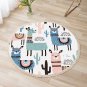 SOGA 120cm Alpaca Cactus Pattern Rug Desert Animals Non-Slip Rugs for Living Room Dining Room