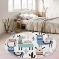 SOGA 120cm Alpaca Cactus Pattern Rug Desert Animals Non-Slip Rugs for Living Room Dining Room