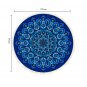 SOGA 90cm Blue Mandala Round Carpet for Living Room Bedroom Anti-slip Doormat Home Decor