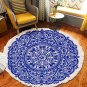 SOGA 90cm Round Rug Bohemian with Bohemian Geometric Pattern Anti-slip Doormat Home Decor