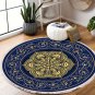 SOGA 90cm Area Rug Turquoise and Grey Abstract Art Painting Teal Anti-slip Doormat Home Decor