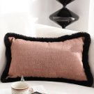 SOGA 30cm Mid century Style Raised Embroidery Texture Edged Lumbar Throw Pillow