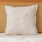 SOGA 45cm Elegant Palm Leaf Texture & Jacquard Square Throw Pillow