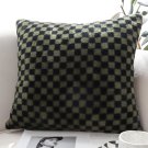 SOGA 45cm Urban Light Luxury Pillow Dark Night Green Checkered Square Throw Pillow SOGA 45cm Urban Light Luxury Pillow Dark Night Green Checkered Square Throw Pillow