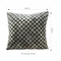 SOGA 45cm Urban Light Luxury Pillow Dark Night Green Checkered Square Throw Pillow
