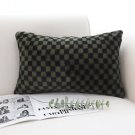 SOGA 30cm Urban Light Luxury Dark Green Checkered Lumbar Throw Pillow SOGA 30cm Urban Light Luxury Dark Green Checkered Lumbar Throw Pillow