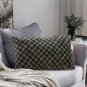SOGA 30cm Urban Light Luxury Dark Green Checkered Lumbar Throw Pillow