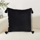 SOGA 45cm Black Vintage Butterfly Pillow Tassel Velvet Square Throw Pillow SOGA 45cm Black Vintage Butterfly Pillow Tassel Velvet Square Throw Pillow