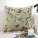 SOGA 45cm Matcha Green French Vintage Butterfly Loves Flowers Tassel Throw pillow SOGA 45cm Matcha Green French Vintage Butterfly Loves Flowers Tassel Throw pillow
