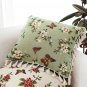 SOGA 45cm Matcha Green French Vintage Butterfly Loves Flowers Tassel Throw pillow
