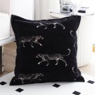 SOGA 45cm Light Luxury Vintage Leopard Print Square Black Throw Pillow SOGA 45cm Light Luxury Vintage Leopard Print Square Black Throw Pillow