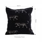 SOGA 45cm Light Luxury Vintage Leopard Print Square Black Throw Pillow