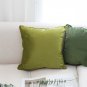 SOGA 45cm Subtle Fluorescent Green Foliage Velvet Square Throw Pillow