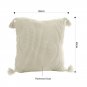 SOGA 45cm Yellowish-Brown Wabi-Sabi Thickened Cotton Tassel Square Throw Pillow