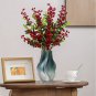 SOGA 27cm Glass Vase Blue with Beautiful glass Bubble Texture Art Vases