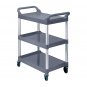 SOGA 3 Tier Food Trolley Portable Kitchen Cart Multifunctional with wheels 830x420x950mm Gray