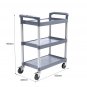 SOGA 3 Tier Food Trolley Portable Kitchen Cart Multifunctional with wheels 830x420x950mm Gray