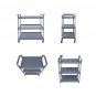 SOGA 3 Tier Food Trolley Portable Kitchen Cart Multifunctional with wheels 830x420x950mm Gray
