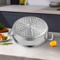 SOGA 3 Tier 32cm Heavy Duty Stainless Steel Food Steamer Vegetable Pot Stackable Pan with Glass Lid