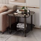 SOGA 70cm Black Ceramic Side Table Stone Pattern Modern Design with Black Legs SOGA 70cm Black Ceramic Side Table Stone Pattern Modern Design with Black Legs