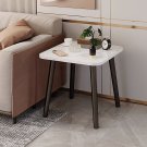 SOGA 40cm White Ceramic Table Stone Pattern Compact Modern Design with Black Legs SOGA 40cm White Ceramic Table Stone Pattern Compact Modern Design with Black Legs
