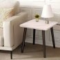 SOGA 40cm White Ceramic Table Stone Pattern Compact Modern Design with Black Legs