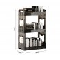 SOGA 38x24cm Black 3 Tier Bookshelf & Cosmetic Storage Organizer Trolley Rack