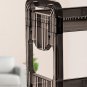 SOGA 38x24cm Black 3 Tier Bookshelf & Cosmetic Storage Organizer Trolley Rack
