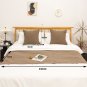 SOGA 1.8m Bed Light Brown Vintage Scarf Runner Bedding Tail Pad Flag For Home Hotel Set of 3