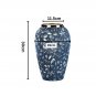 SOGA 30x19 Blue Medium Ceramic Flower Vase Elegant Living Room Home Decor