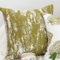 SOGA 50cm Throw Pillow White and Olive Green Plush Polyester Fiber and Cotton for Home Decor