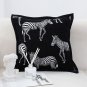 SOGA 50cm Throw Pillow Black Light Luxury Zebra Square Pillow for Home Decor