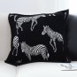 SOGA 50cm Throw Pillow Black Light Luxury Zebra Square Pillow for Home Decor
