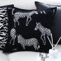 SOGA 50cm Throw Pillow Black Light Luxury Zebra Square Pillow for Home Decor