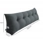 SOGA 120cm Dark Grey Triangular Wedge Bed Pillow Headboard Backrest Bedside Cushion Home Decor