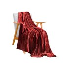 SOGA Burgundy Throw Blanket Warm Cozy Striped Pattern Thin Flannel Coverlet Fleece Bed Sofa SOGA Burgundy Throw Blanket Warm Cozy Striped Pattern Thin Flannel Coverlet Fleece Bed Sofa
