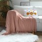SOGA Pink Textured Knitted Throw Blanket Warm Cozy Woven Cover Couch Bed Sofa Home Decor