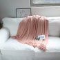 SOGA Pink Textured Knitted Throw Blanket Warm Cozy Woven Cover Couch Bed Sofa Home Decor