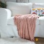 SOGA Pink Textured Knitted Throw Blanket Warm Cozy Woven Cover Couch Bed Sofa Home Decor