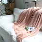 SOGA Pink Textured Knitted Throw Blanket Warm Cozy Woven Cover Couch Bed Sofa Home Decor