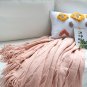 SOGA Pink Textured Knitted Throw Blanket Warm Cozy Woven Cover Couch Bed Sofa Home Decor