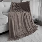 SOGA Coffee Textured Knitted Throw Blanket Warm Cozy Woven Cover Couch Bed Sofa Home Decor