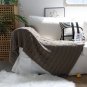 SOGA Coffee Textured Knitted Throw Blanket Warm Cozy Woven Cover Couch Bed Sofa Home Decor