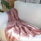 SOGA Pink Diamond Pattern Knitted Throw Blanket Warm Cozy Woven Cover Couch Bed Sofa Home Decor