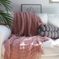 SOGA Pink Diamond Pattern Knitted Throw Blanket Warm Cozy Woven Cover Couch Bed Sofa Home Decor
