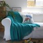 SOGA Teal Diamond Pattern Knitted Throw Blanket Warm Cozy Woven Cover Couch Bed Sofa