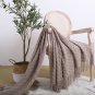SOGA Coffee Diamond Pattern Knitted Throw Blanket Warm Cozy Woven Cover Couch Bed Sofa Home Deco