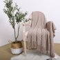 SOGA Coffee Diamond Pattern Knitted Throw Blanket Warm Cozy Woven Cover Couch Bed Sofa Home Deco