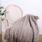 SOGA Coffee Diamond Pattern Knitted Throw Blanket Warm Cozy Woven Cover Couch Bed Sofa Home Deco